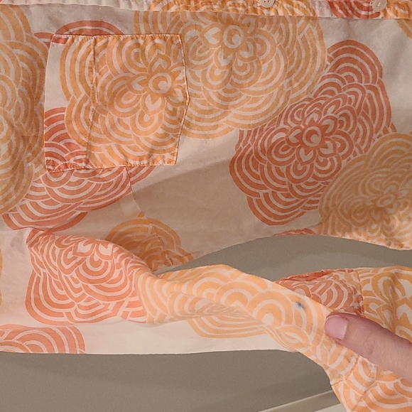 Express Design Studio Shirt / Size XS / Orange Mandala Print - Picture 4 of 10